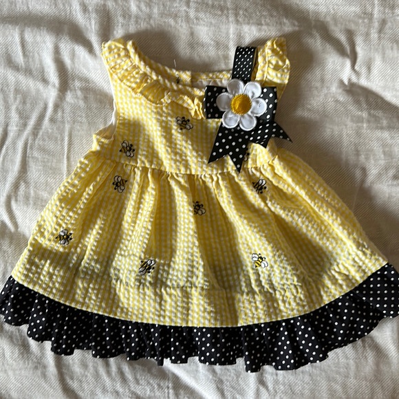 Yellow Bumble Bee Dress & Bloomers - NEW - Picture 1 of 5